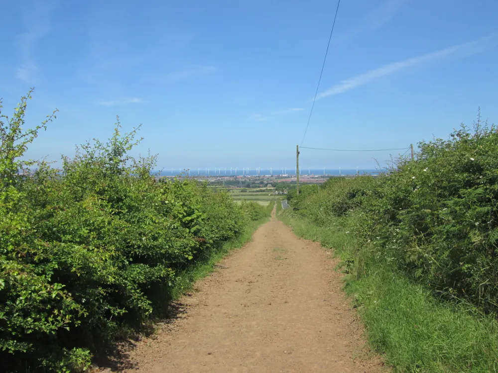 Permissive bridleway beside the road at New Marske